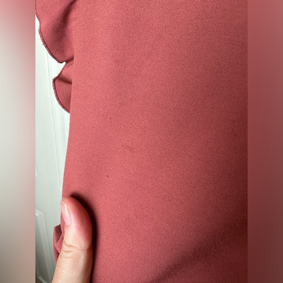 REBECCA TAYLOR Ruffle Suiting Blouse Lipstick Pink Dusty Rose Shirt Layering Top - Picture 7 of 12